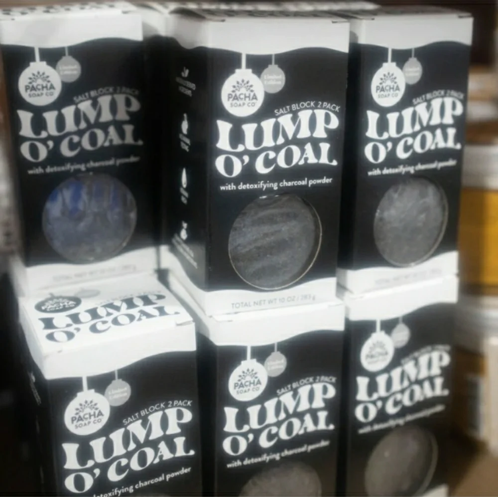 PATCHA SOAP CO. Set of TWO- Lump O’ Coal Salt Block 2 Pack.NWT!